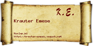 Krauter Emese névjegykártya